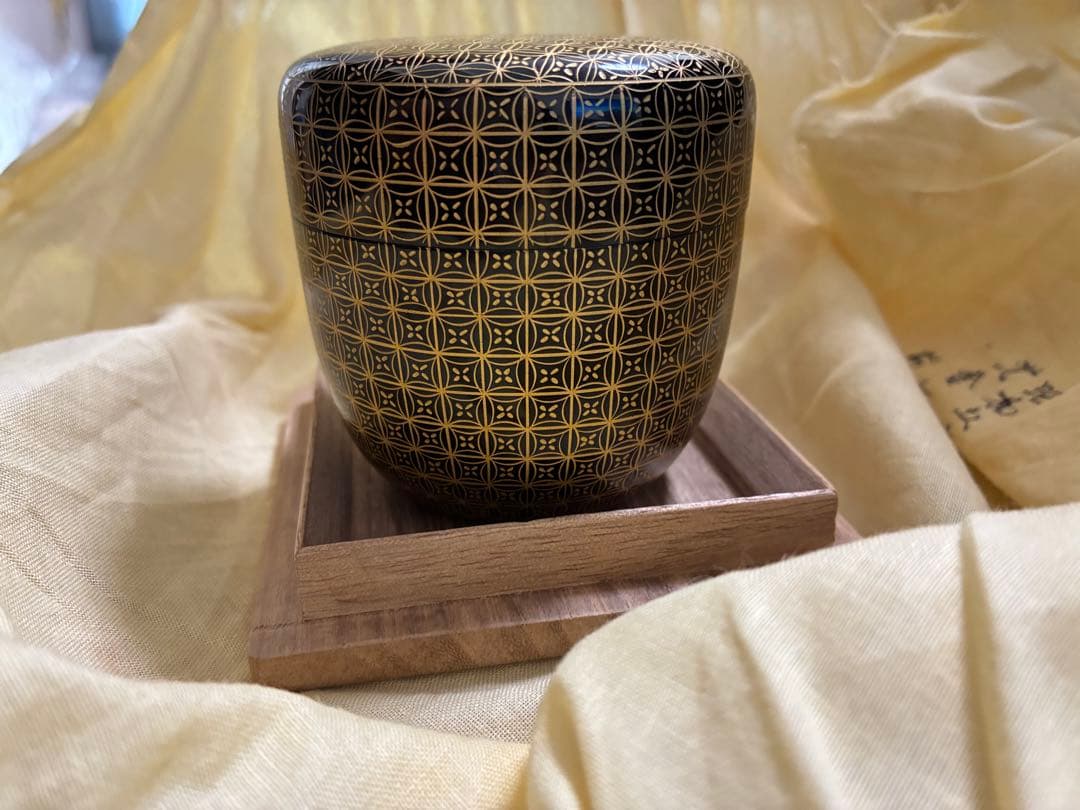 2/8迄値下げ中！　【新品 未使用】　前志芸男　沈金七宝之図　茶道具 棗