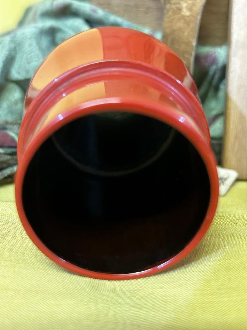 期間限定値下げ　骨董 茶道具 棗 （なつめ ）朱中次