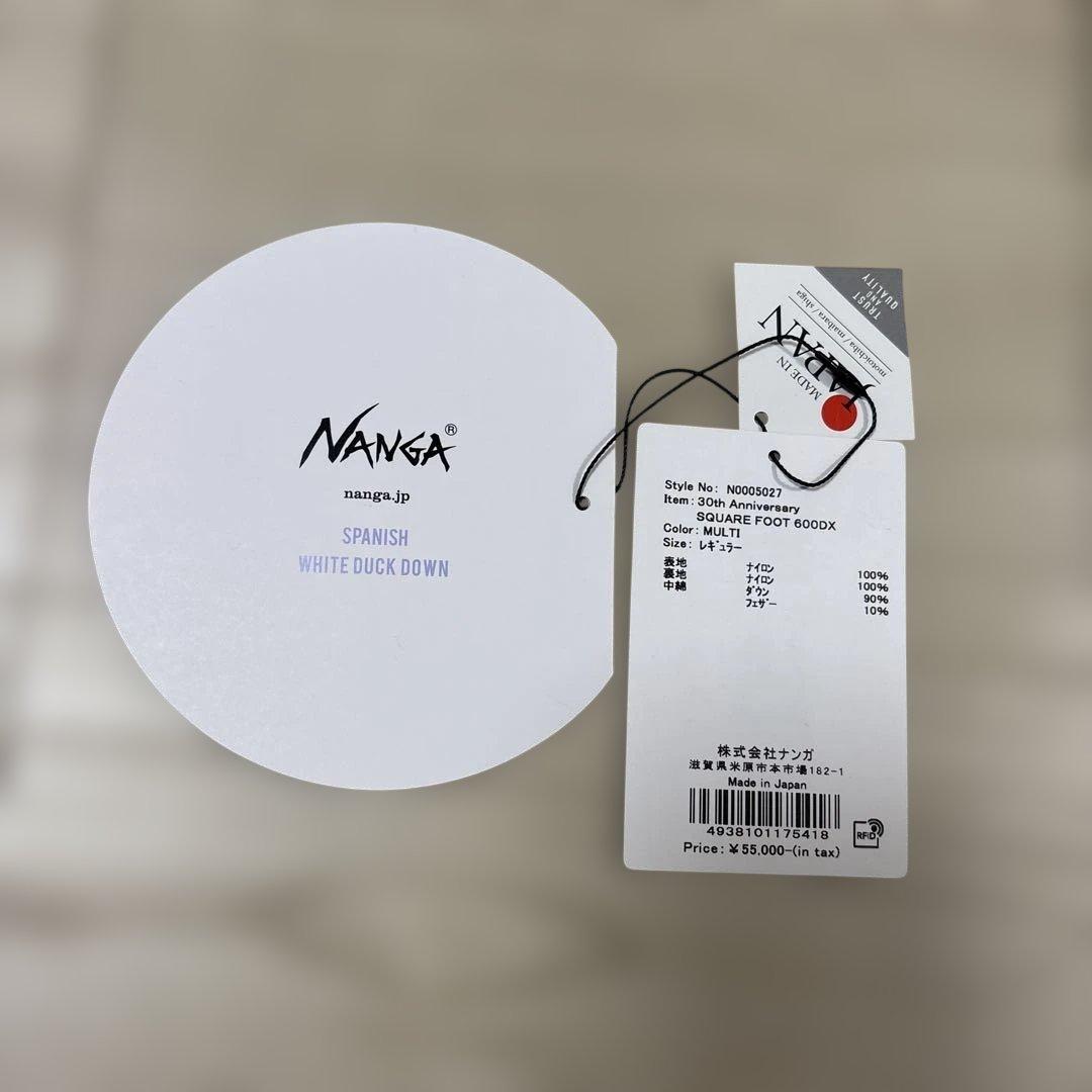 ナンガ シュラフ30周年記念 スクエアフット600 DX メッシュバッグ付