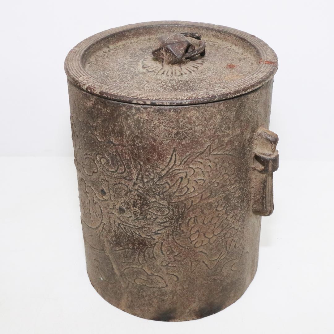 加賀釜師 木越正治造 雲龍釜　共箱 共布