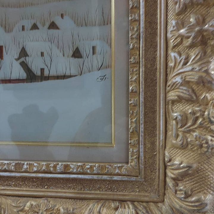 福井良之助　絵画　冬　原画　油絵