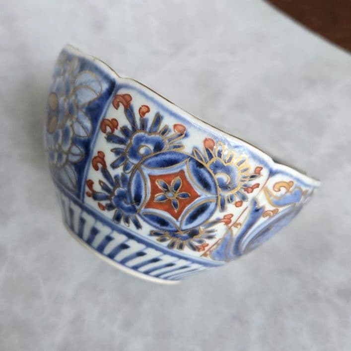 古伊万里　金彩　赤絵　染付　向付　江戸時代　骨董　金継ぎ　アンティーク