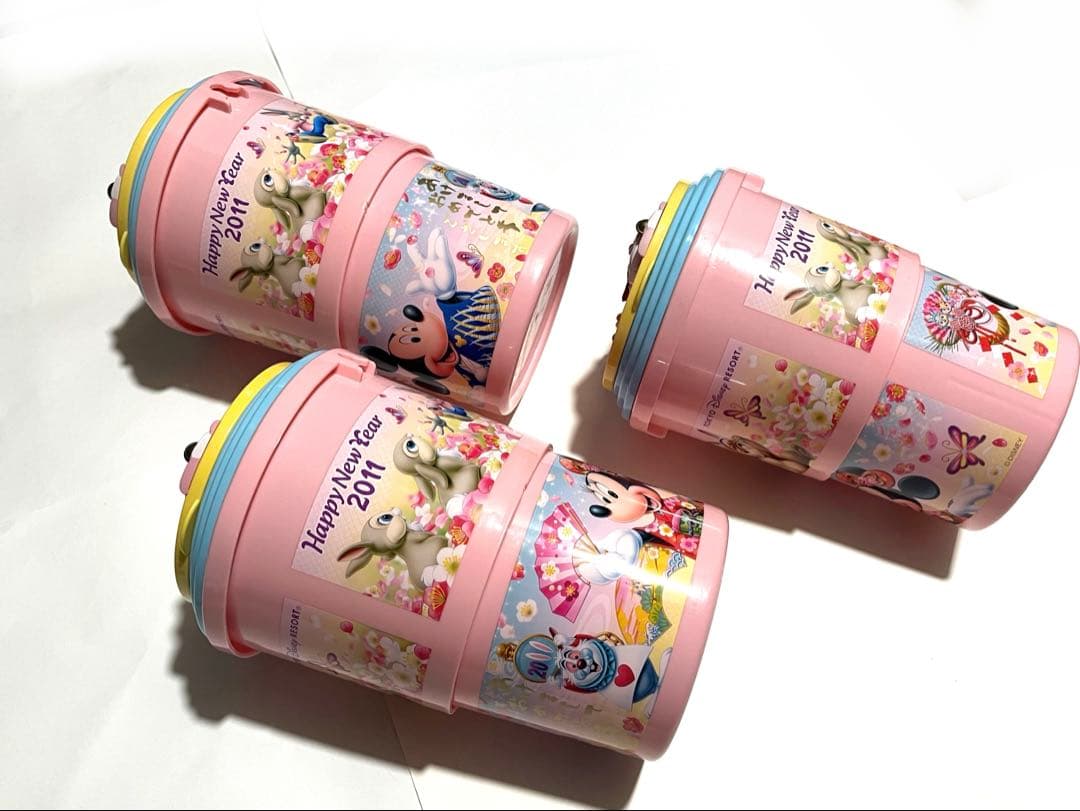 【激レア】ディズニー お正月 2011年限定 ポップコーンバケツ 3点セット