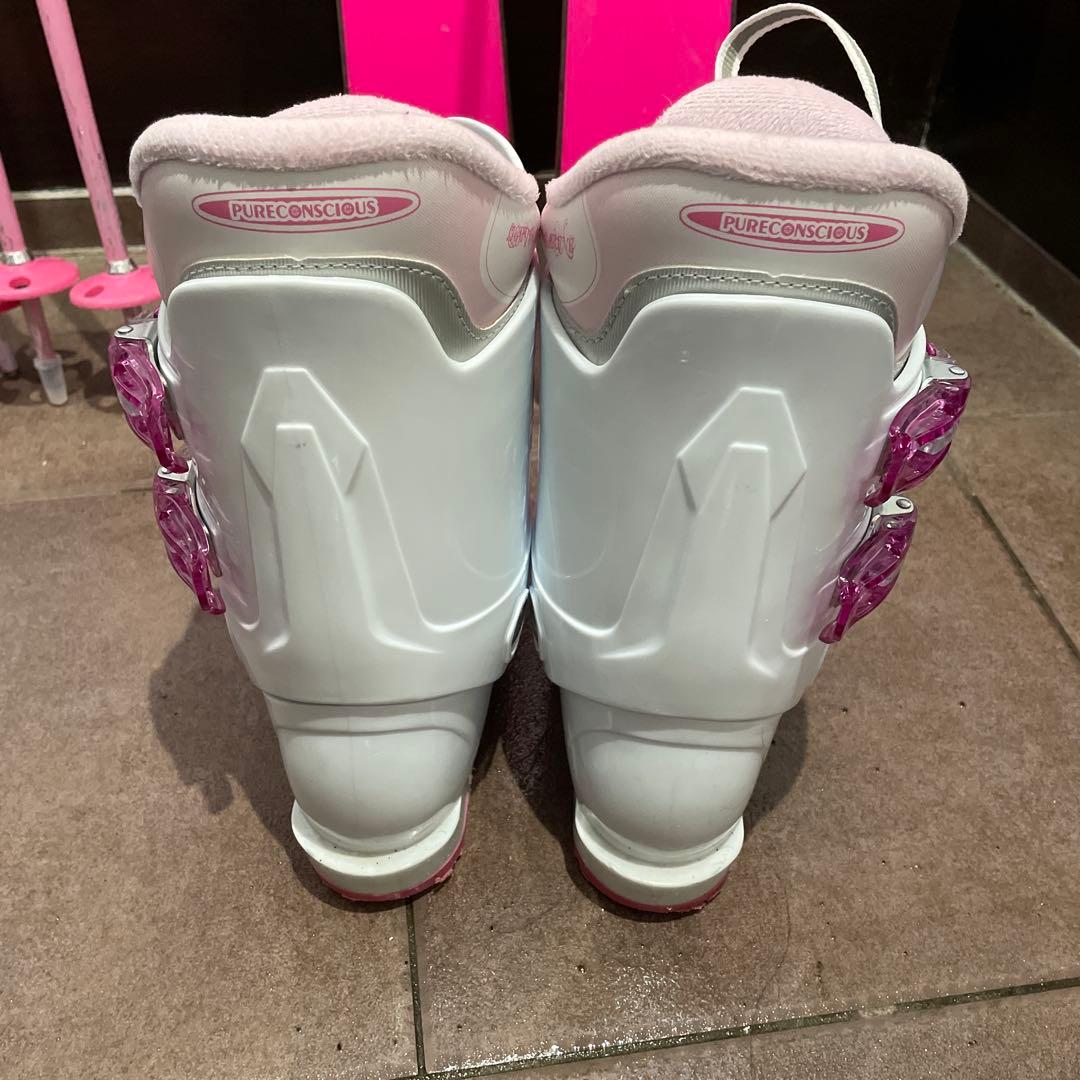 ピンク スキー板 スキー靴 ストック セット