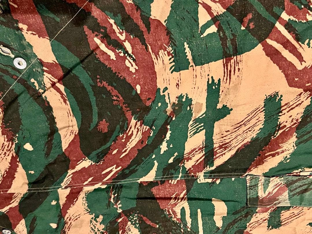 ②50s フランス軍 リザードカモ ポンチョテント ツェルトバーン 実物 軍幕