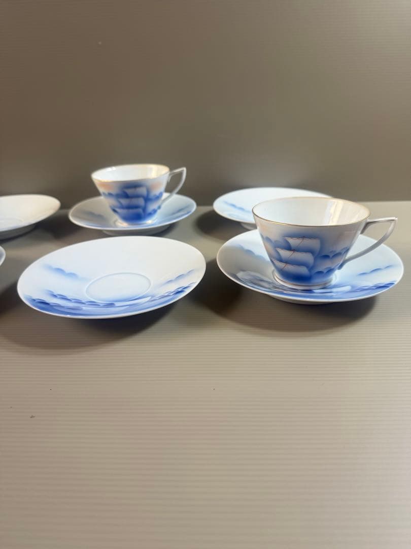 1539 深川製磁　カップ3&ソーサー6  時代物