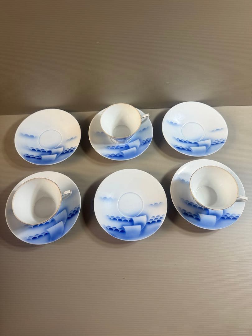 1539 深川製磁　カップ3&ソーサー6  時代物