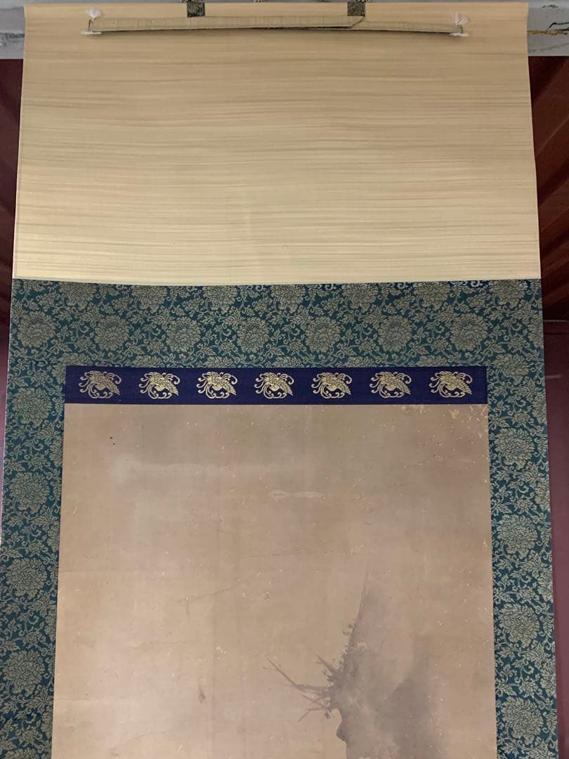 『X5488』時代古画 無落款 寒山拾得図 中国唐代高僧 禅画掛軸