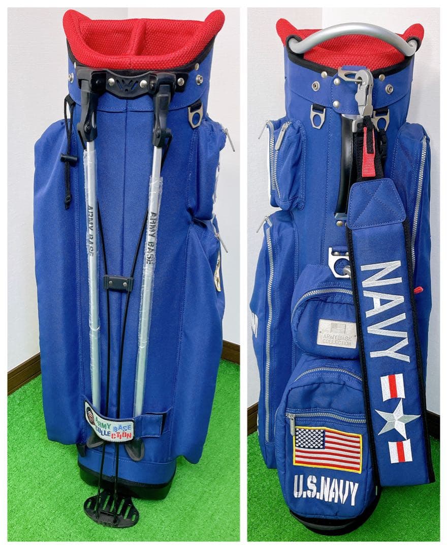 美品　アーミーベースコレクション　デニム　スタンドキャディバック　アイアンカバー
