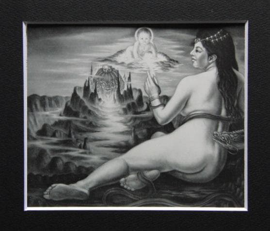 石野守一、【裸婦】、希少画集画、新品高級額・額装付、状態良好