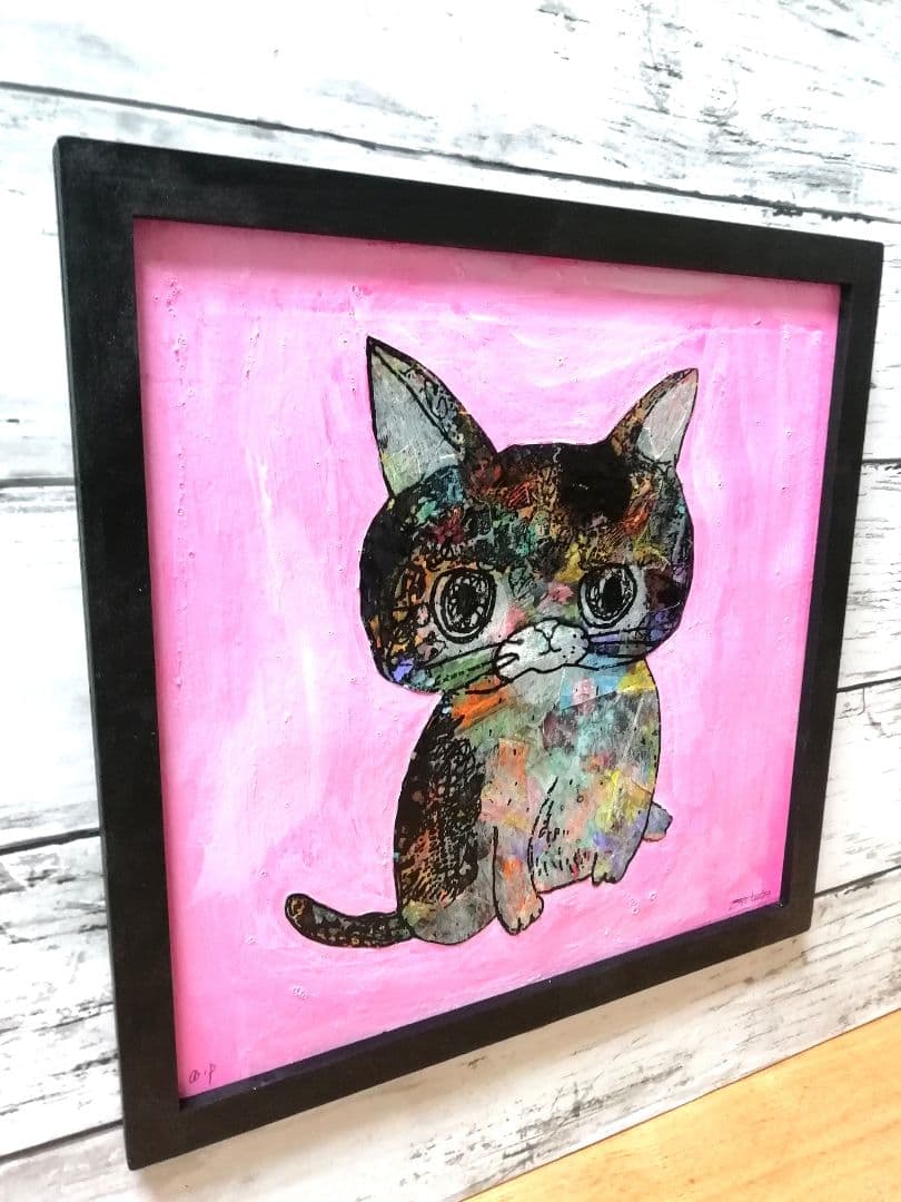 依頼者優先購入作品1 猫の額付き銅版画　センチメンタル猫