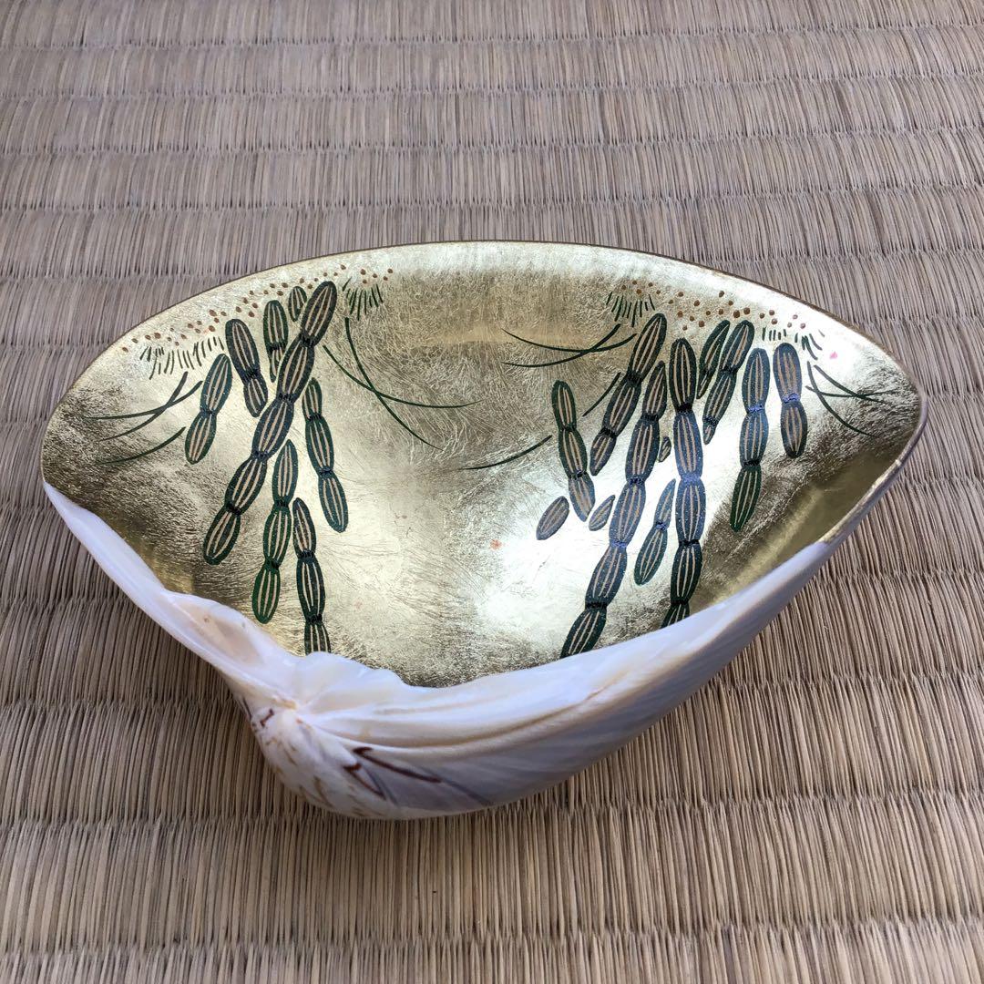 茶道具　香合　金箔蒔絵(内側) 大蛤十賊香合　共箱　S87TKG