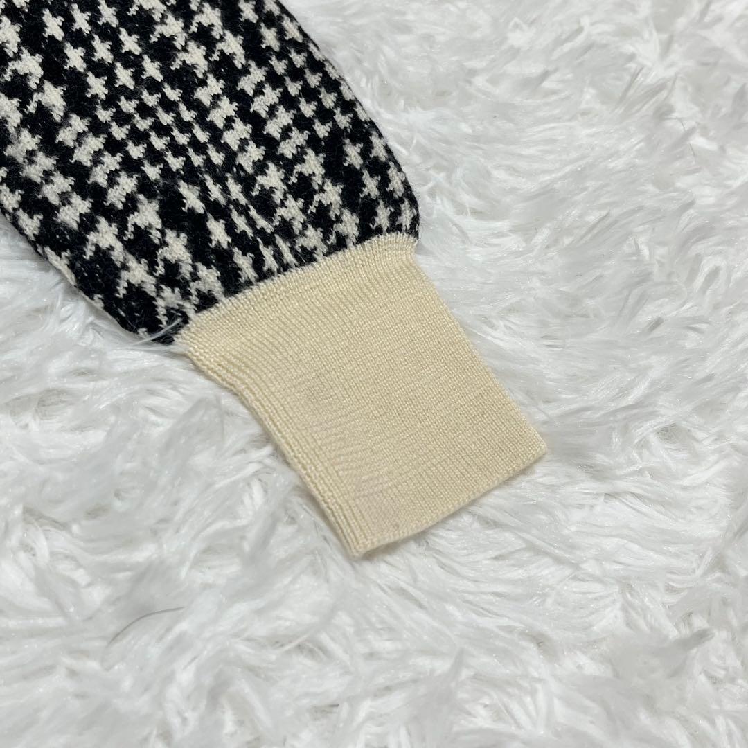 美品 パーリーゲイツ スヌーピー コラボ ウール ニット 千鳥柄 S ゴルフ