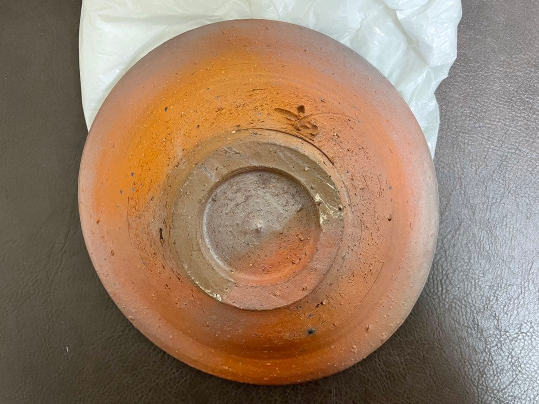 藤原啓　備前八寸皿　共箱　備前焼　茶道具