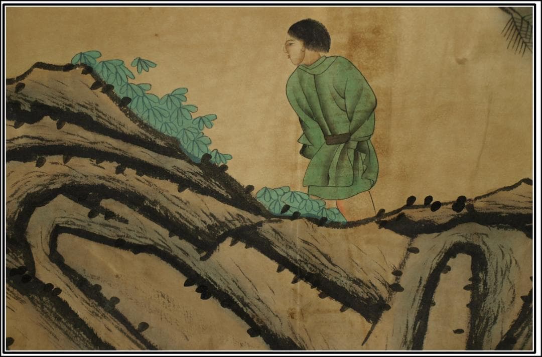 中国清時代の人物図　肉筆絵　激安骨董品 古美術 BD092A2-3