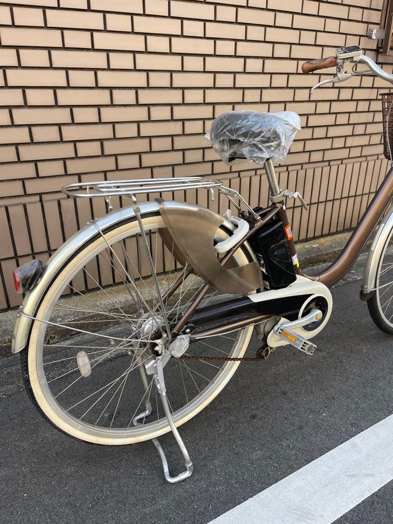 電動アシスト自転車 ブラウン 26インチ 前カゴ付き