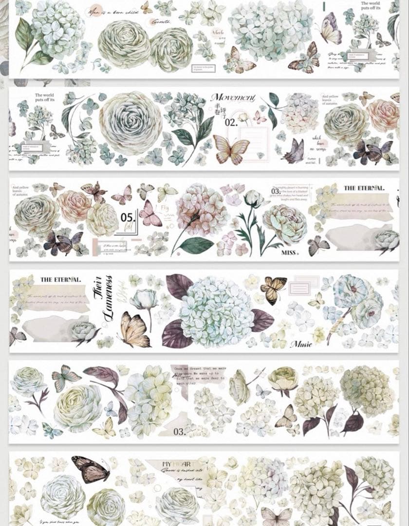 林野间《绣花信·绿》海外マスキングテープ　マステ 【2458】