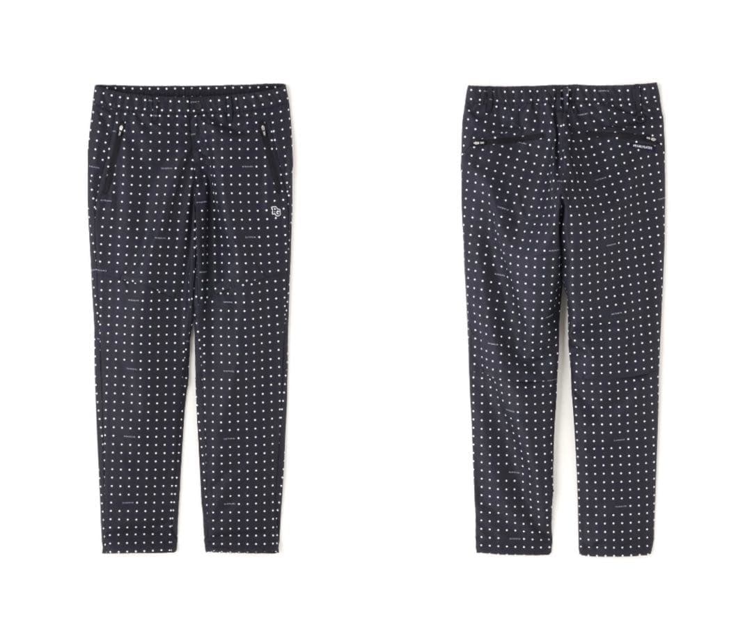 新品 パーリーゲイツ タフレックス×サーモトロンパンツ ミニドット柄(6)LL紺