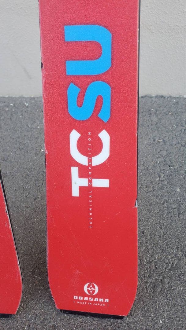 オガサカ　OGASAKA TCSU スキー 赤 プレート　ビンディング付