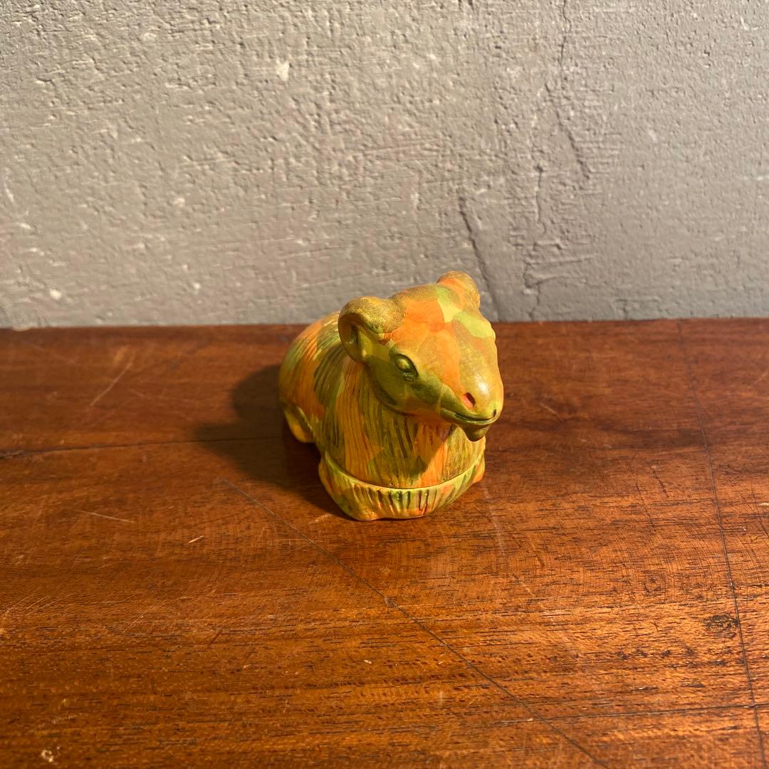 京焼 清水焼 東哉 山羊香合 茶道具 置物 コレクション ヤギ オブジェ