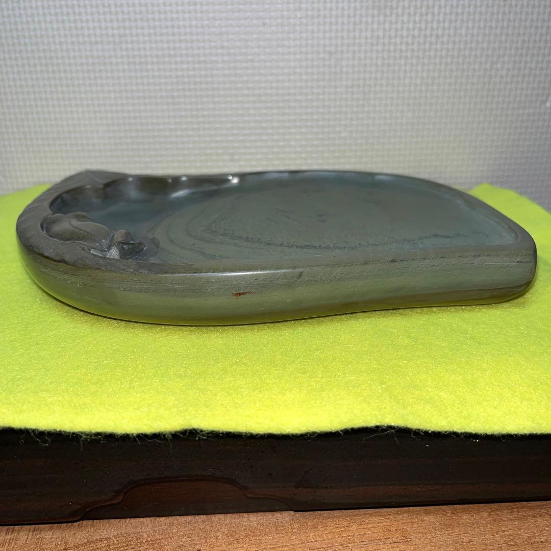⭕️宮崎県延岡　相馬羊堂　蛙彫刻硯　紅渓硯　極珍品　21cm超　女性好み