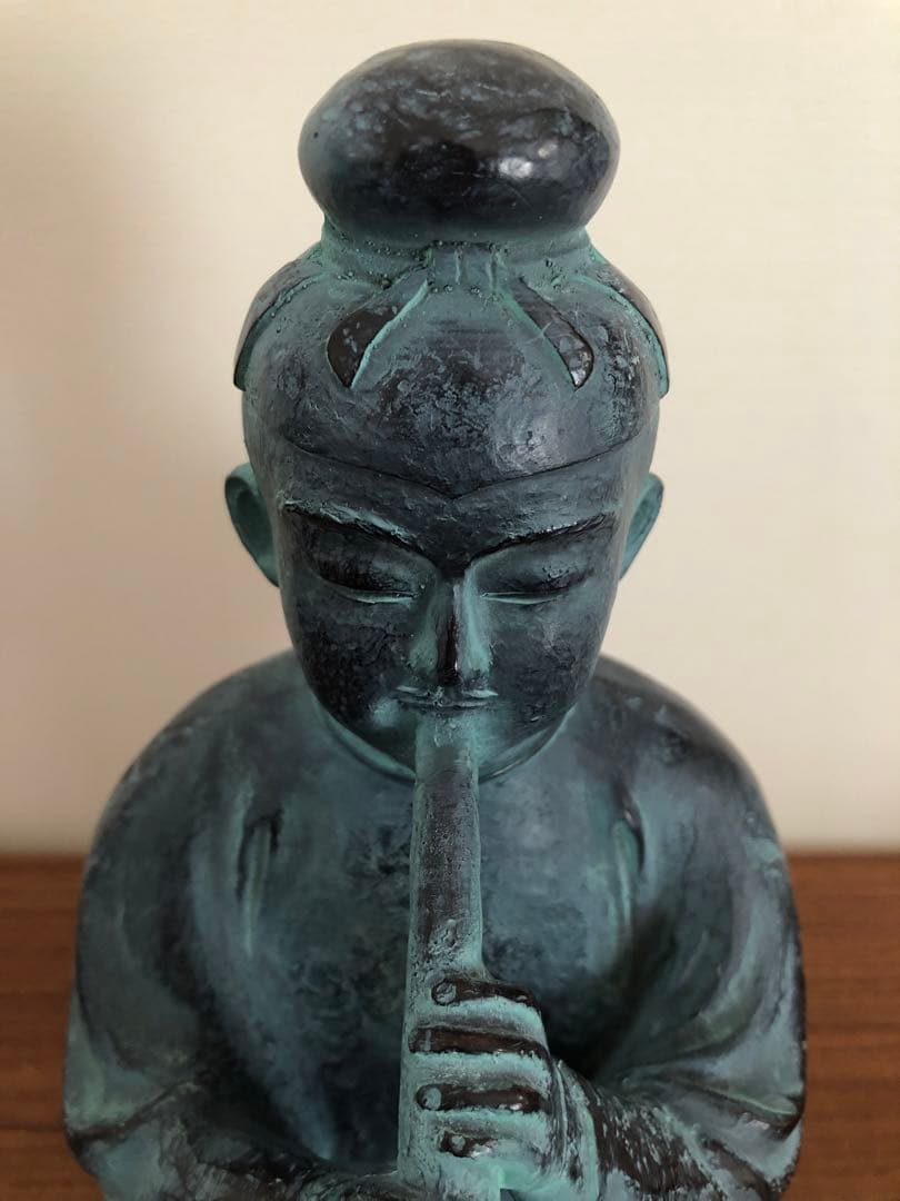 聖徳太子像　座像　以和為貴　青銅製　高さ25㎝　置物　オブジェ