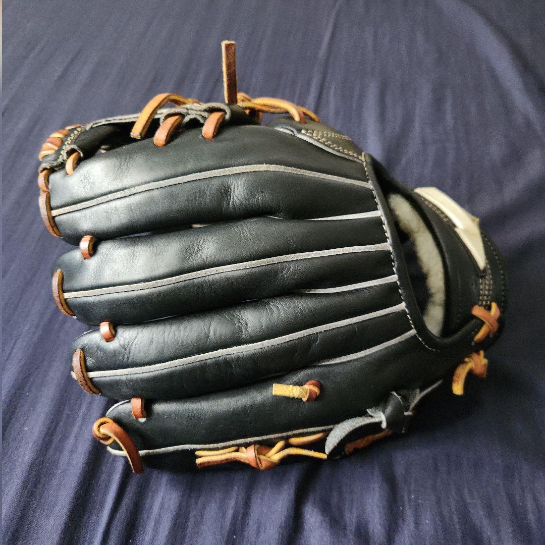 Mizuno 硬式グローブ 黒/オレンジ グローバルエリート 内野手用