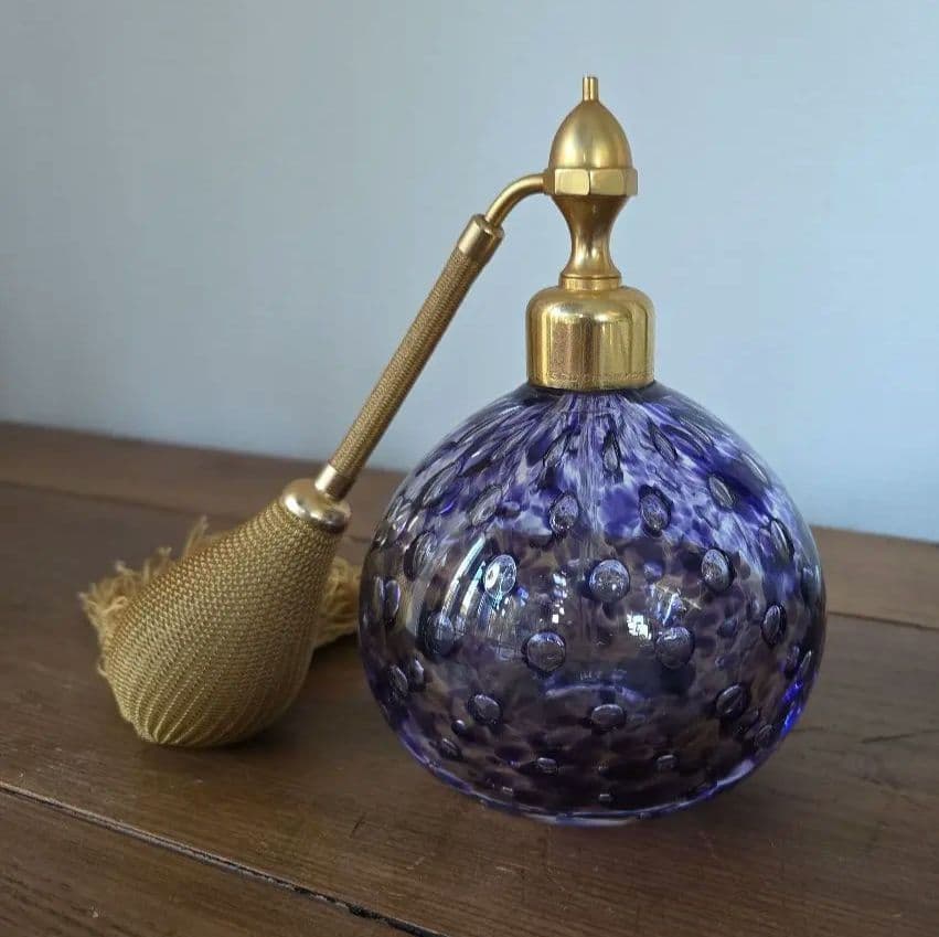 アンティーク　香水　ガラス　紫　香水瓶　マルセル　フランク　フランス