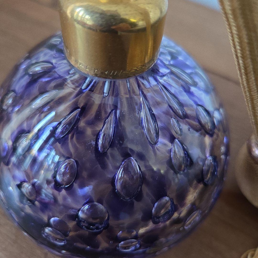 アンティーク　香水　ガラス　紫　香水瓶　マルセル　フランク　フランス