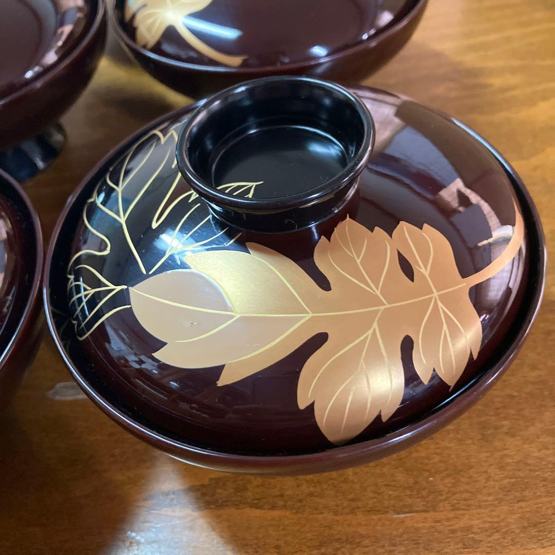 美術漆器　輪島塗吸物椀　5客セット