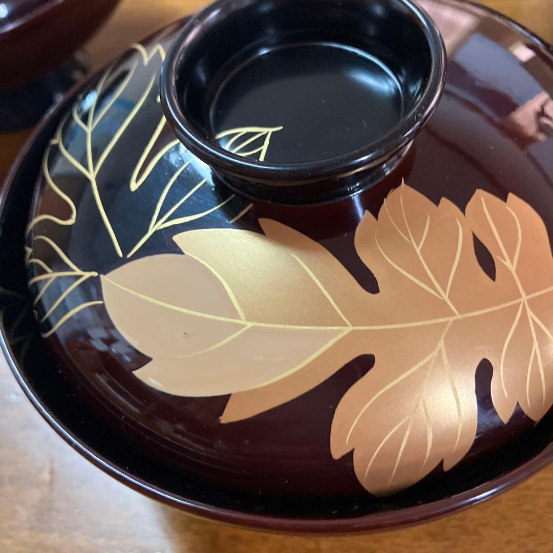 美術漆器　輪島塗吸物椀　5客セット