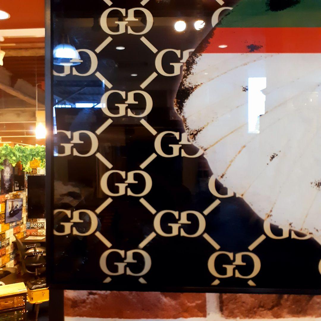 輸入雑貨　特殊強化ガラスアート　『GUCCI』　ミラーアート　60×40cm