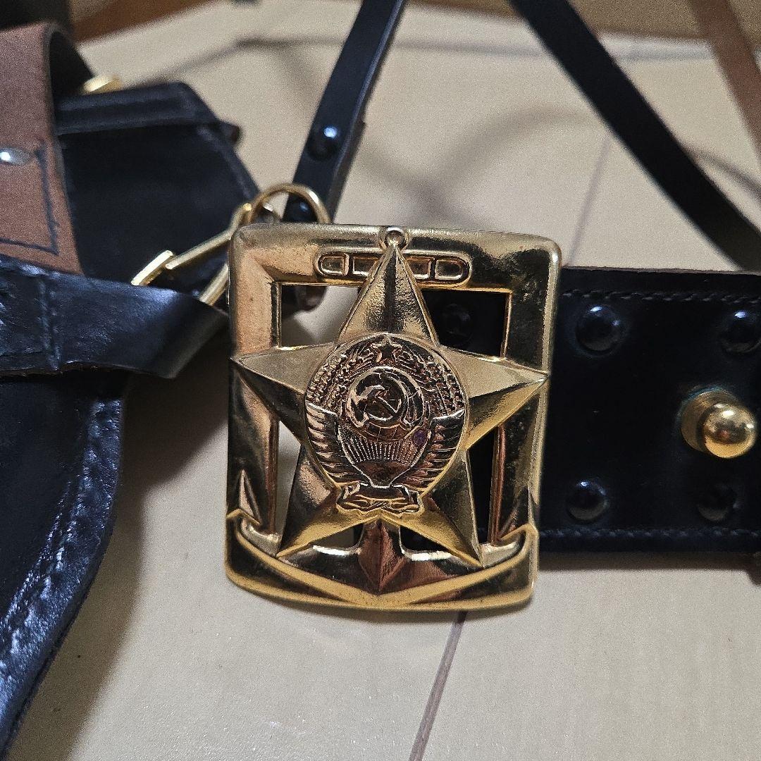 ソ連軍 海軍提督 実物 マカロフ PM ブラックレザー ホルスター ベルト 2號