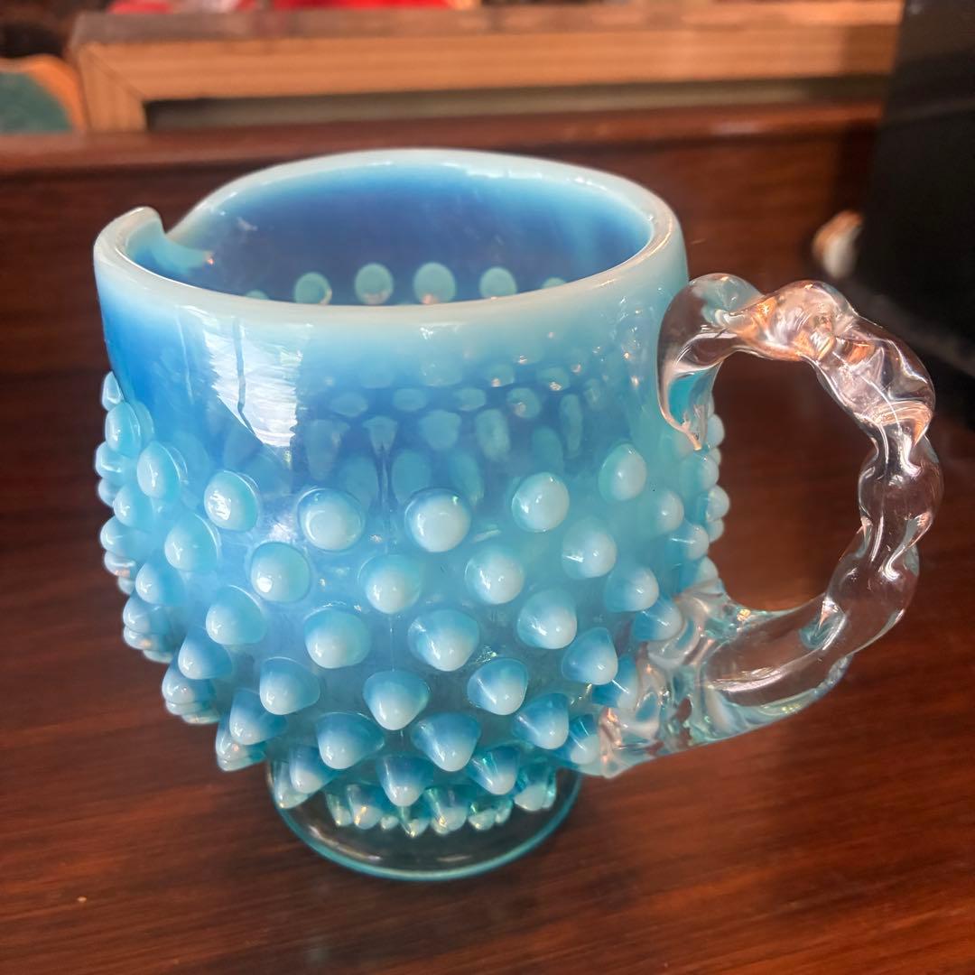 レア！50sアメリカアンティーク　オールドフェントン　ブルーオパールセント水差し