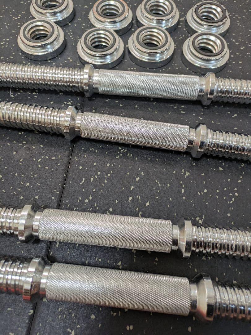 【まとめ売りのみ】アイロテック プレート137.5kg+ダンベルシャフト4本