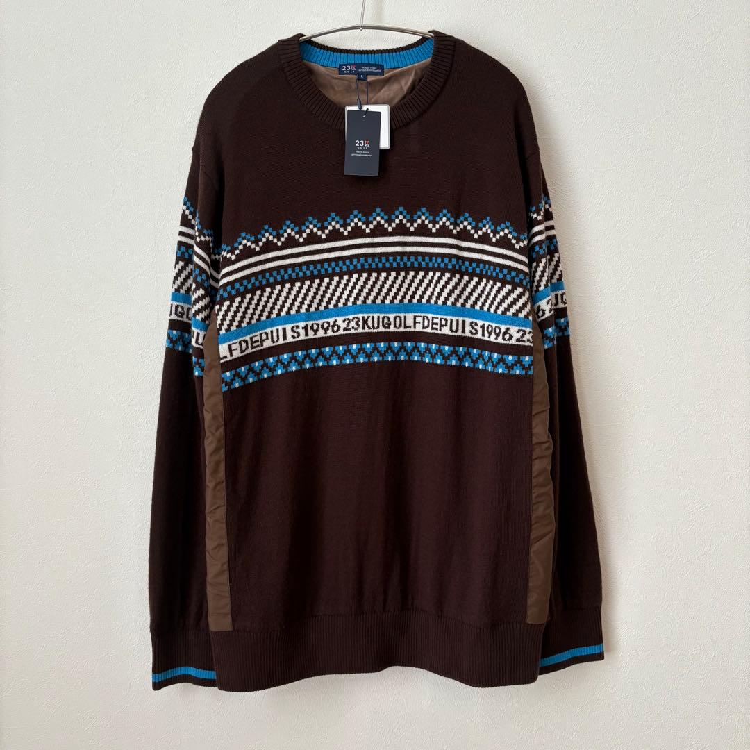 新品 23区GOLF【ウォッシャブル】フェアアイル柄ニット