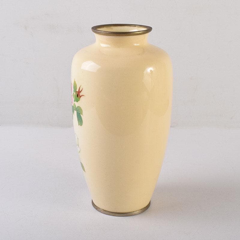 七宝焼　花文　花瓶　V　8090