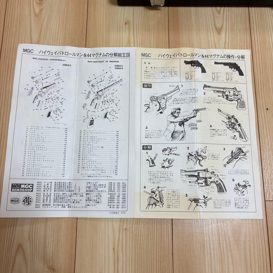 MGC ハイウェイパトロール&44マグナムのケース、薬莢箱、説明書