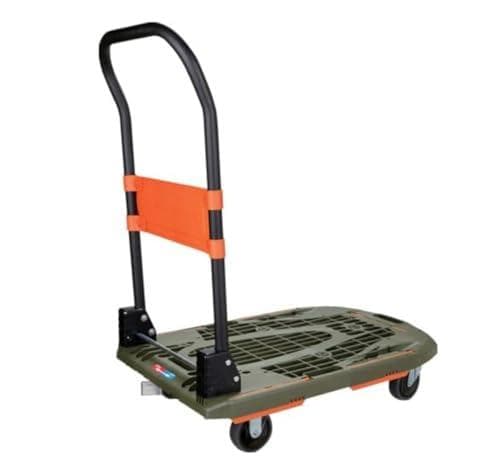 トラスコ中山(TRUSCO) 樹脂台車 カルティオ オリーブドラブ 折畳 樹脂A