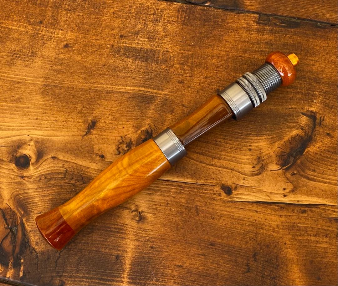 ウッドグリップ　トラウトロッド　ウッドリールシート　ロッドビルディング　黄金樟