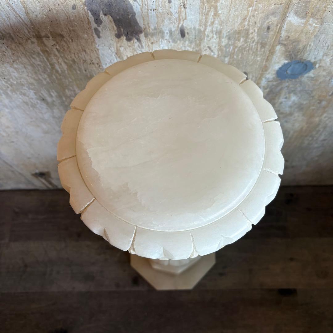 大理石　花台　コラムポール　ペデスタル　ホワイトマーブル