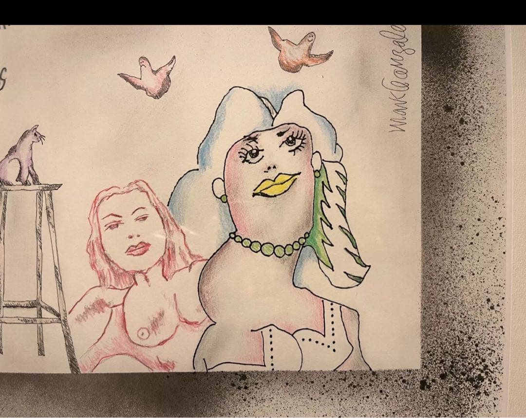 markgonzales マークゴンザレス アート 原画 スプレー 額入 サイン