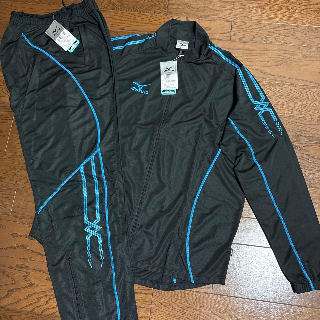 Mizuno ジャージ上下セット ブラック/ブルー　メンズXL