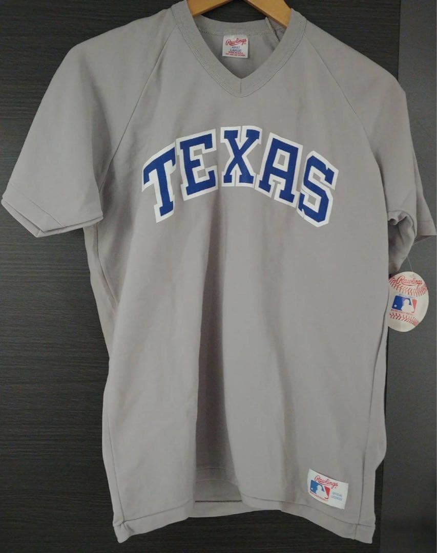 80’s·新品！ローリングス製·TXレンジャーズ·アウェイユニT　L　グレー