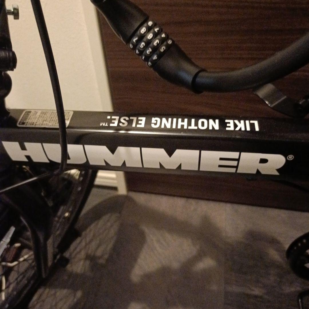 HUMMER 折りたたみ6段切り替え自転車 LEDライト鍵付き
