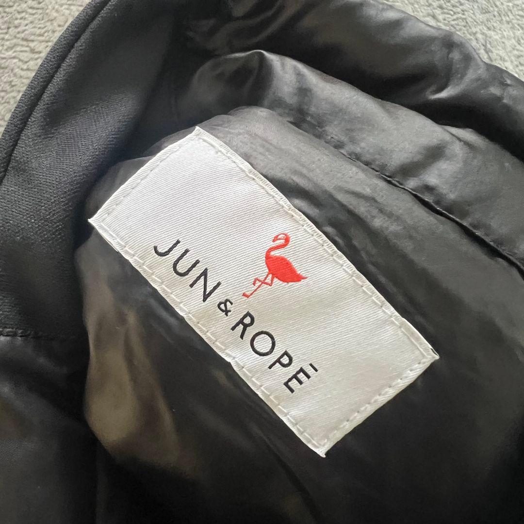 JUN&ROPE ジュンアンドロペ　切替　ダウンジャケット　ゴルフ　中綿　黒系