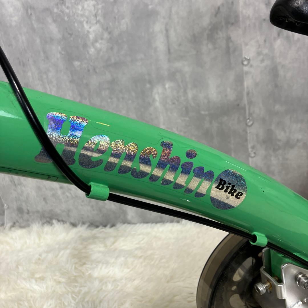 【美品】へんしんバイク2　エメラルドグリーン　12インチ スタンド付き