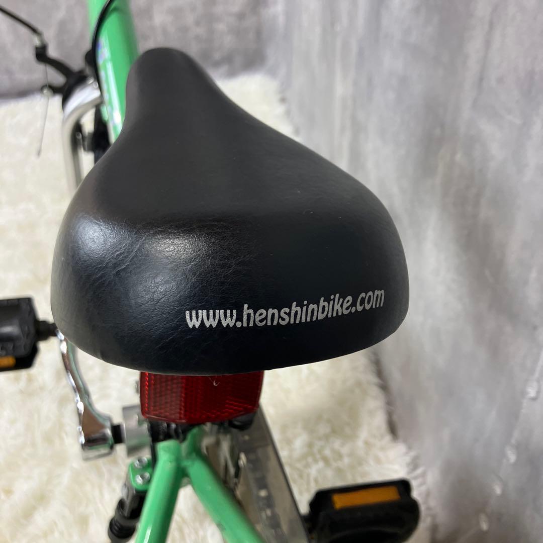 【美品】へんしんバイク2　エメラルドグリーン　12インチ スタンド付き