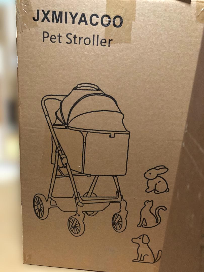 新品⭐️ペットカート 犬 猫 ウサギ 4輪 後輪ブレーキ 多機能 簡単折りたたみ