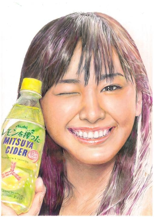 色鉛筆画 美人画a3 ケント紙